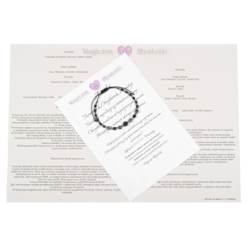 Bransoletka celebrytka czarny TURMALIN OBSYDIAN HEMATYT ochrona i spokój